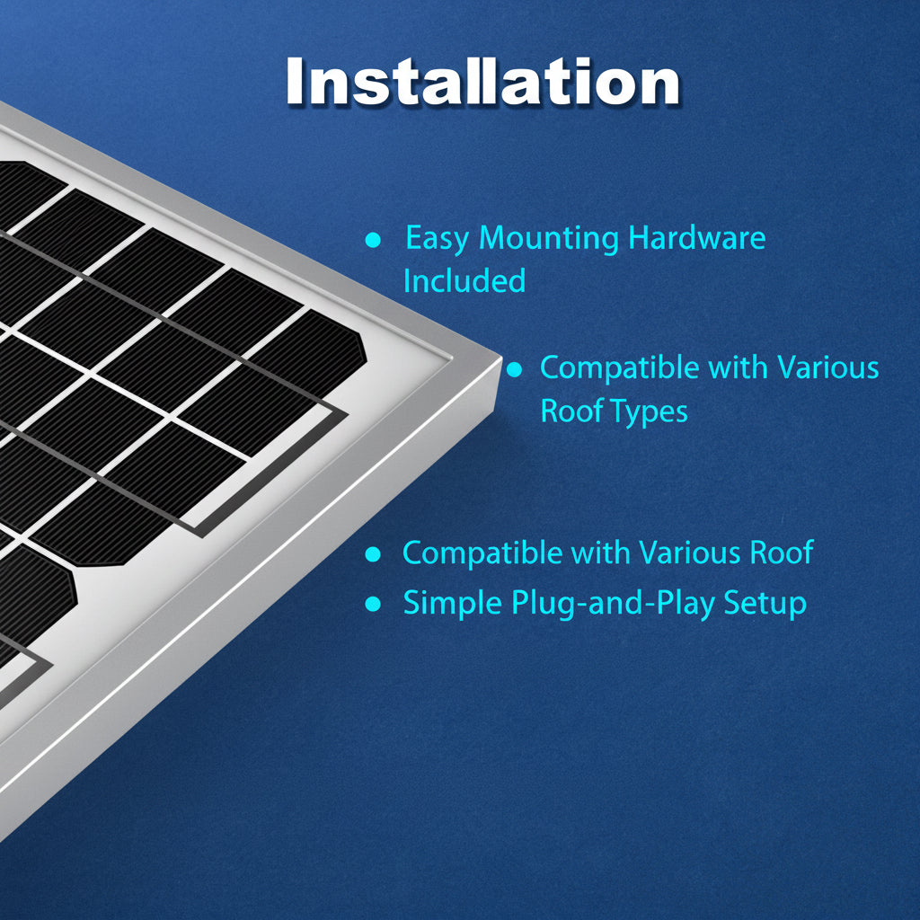 10 Watt 12 Volt Monocrystalline Solar Panel