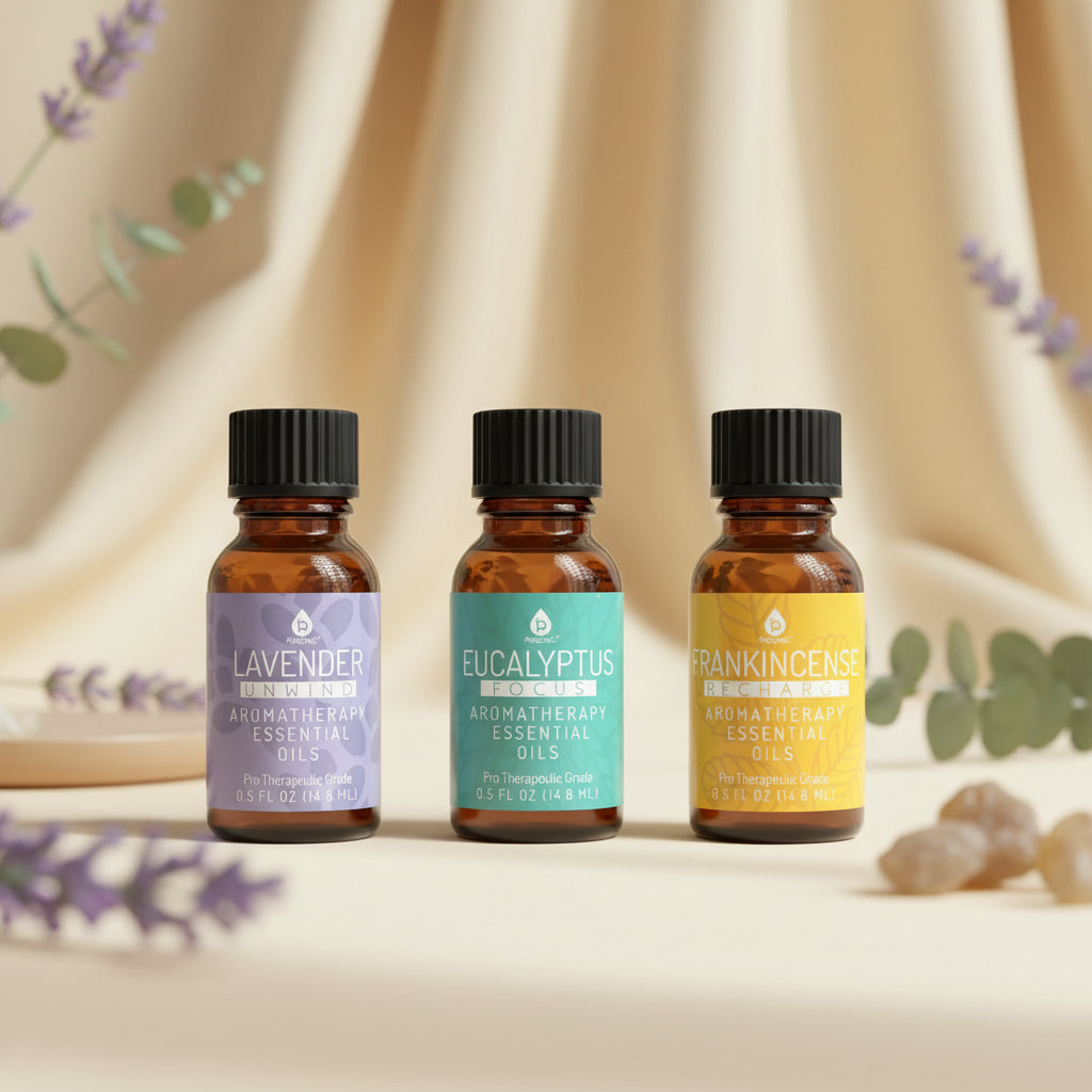 3 Pack Aromatherapy Essential oils (Lavender, Eucalyptus, Frankincense)
