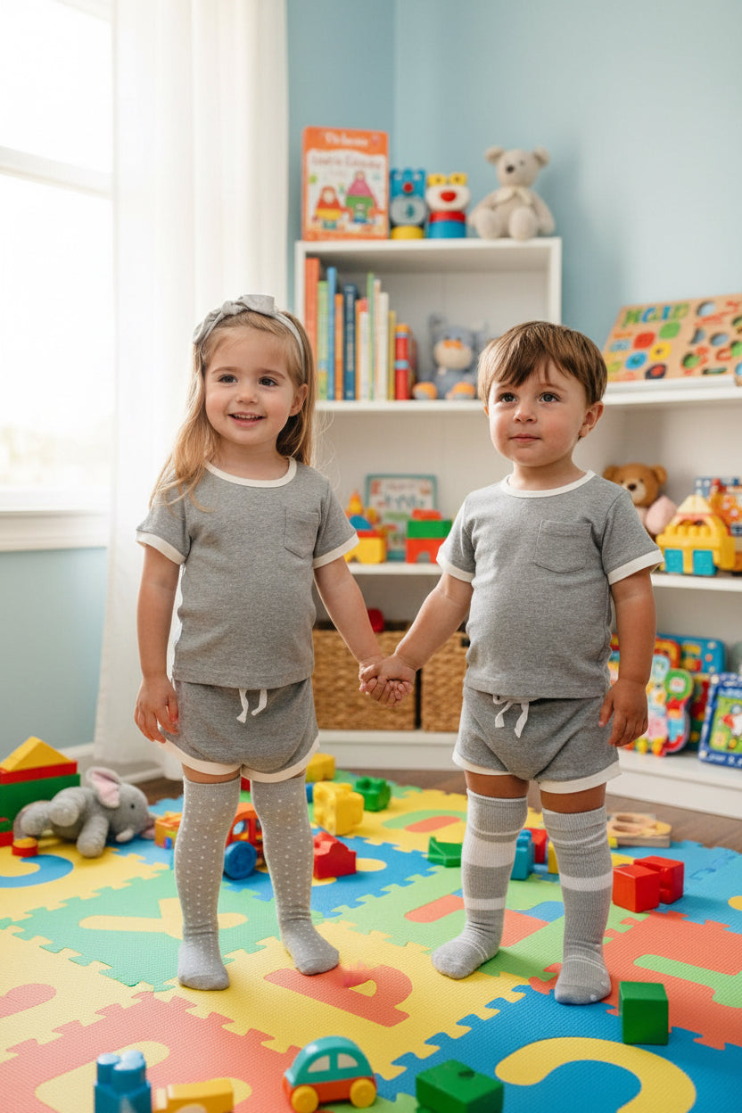 Ribbed Bamboo 2 Piece Shorts Set