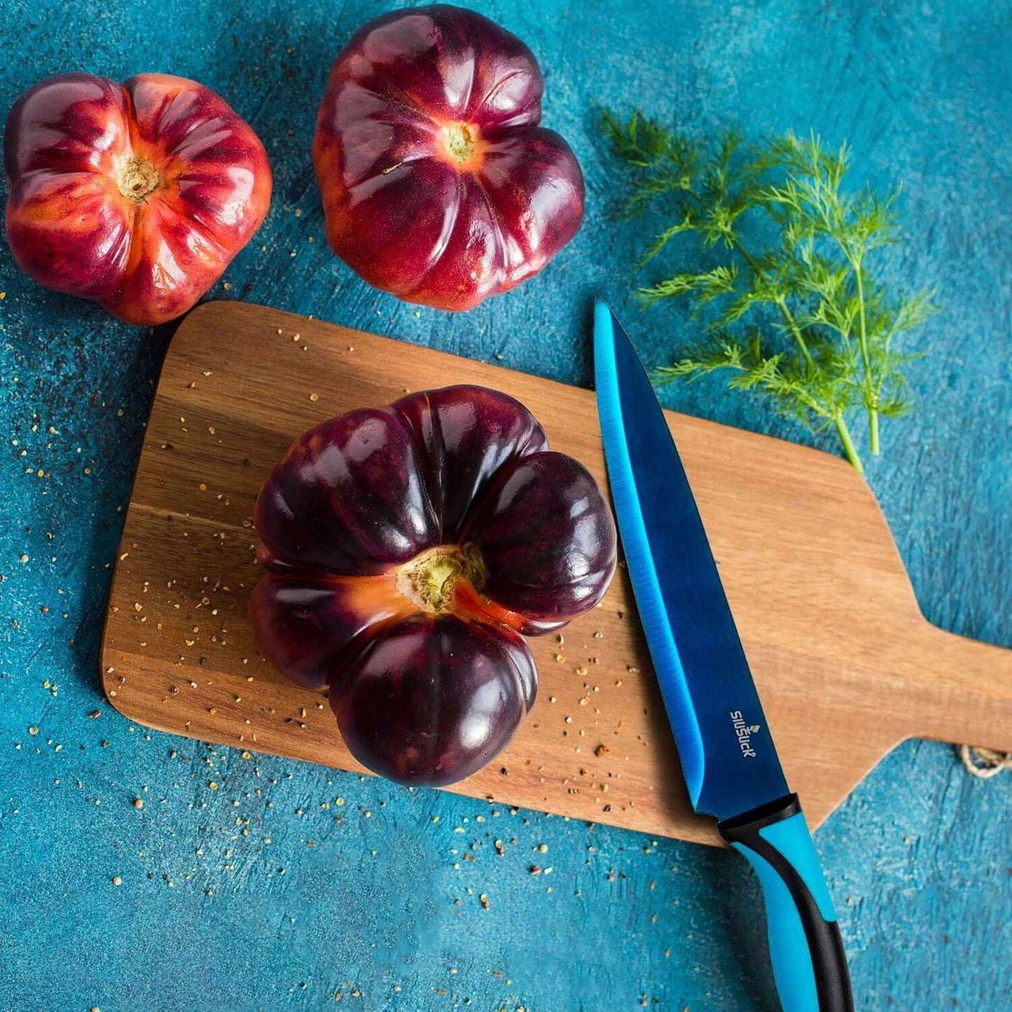 Kitchen Knife Set - Titanium Coated Blades
