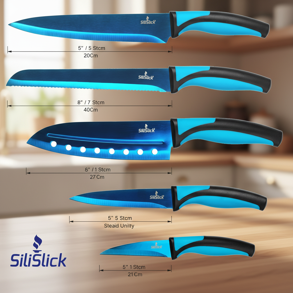 Kitchen Knife Set Kit & Black Magnetic Rack & sharpener