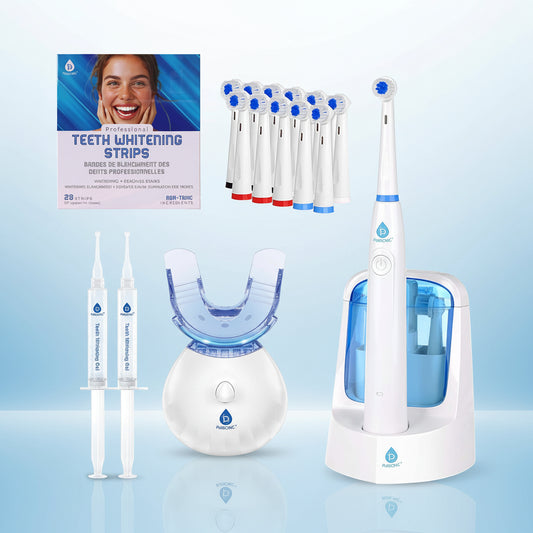 Pursonic Advanced Smile Care Bundle – LED Whitening Kit, Whitening Strips, & Electric Toothbrush