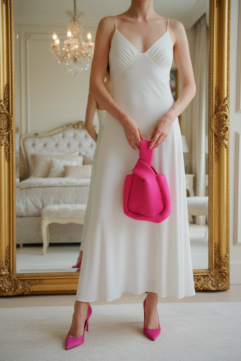 Mackenzie Knit Clutch in Fuchsia