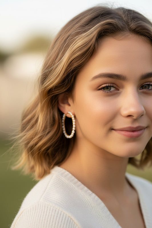 Freshwater Pearl Hoops