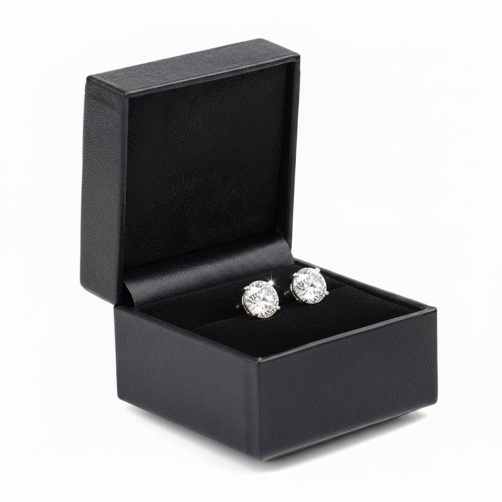1.50 CTW AGI Certified Lab-Grown Diamond Stud Earrings in 14K White or Yellow Gold | F-G Color | VS Clarity | Ethical Luxury