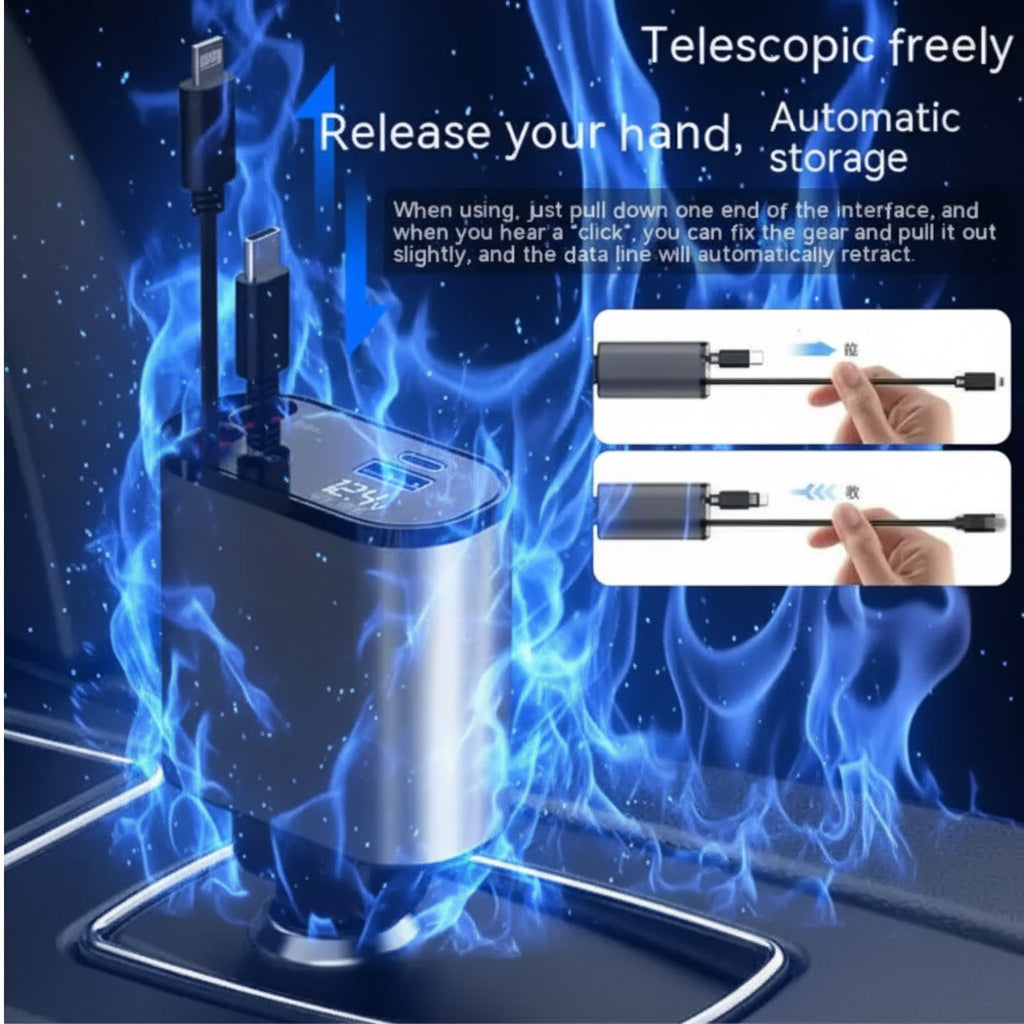 FAST 100W Car Phone Charger Lighter USB And TYPE-C Adapter