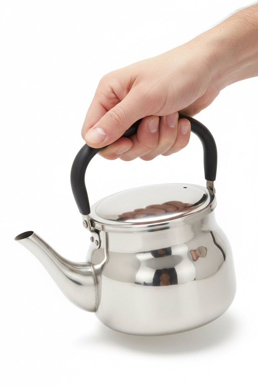 Stainless Steel Gooseneck Tea & Coffee Pot w/ Vented Hinged Lid