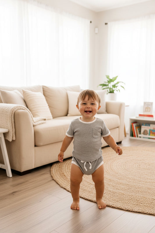Ribbed Bamboo 2 Piece Shorts Set