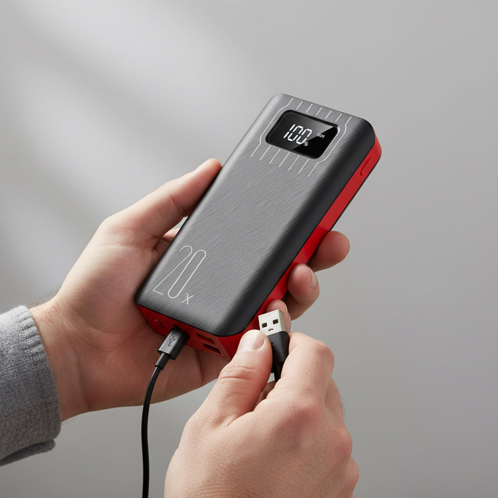 20000mAh External Battery Power Bank Dual USB With LED Flashlight