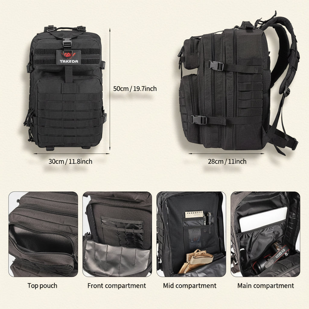 42L Tactical Backpack Bag with USA Patch