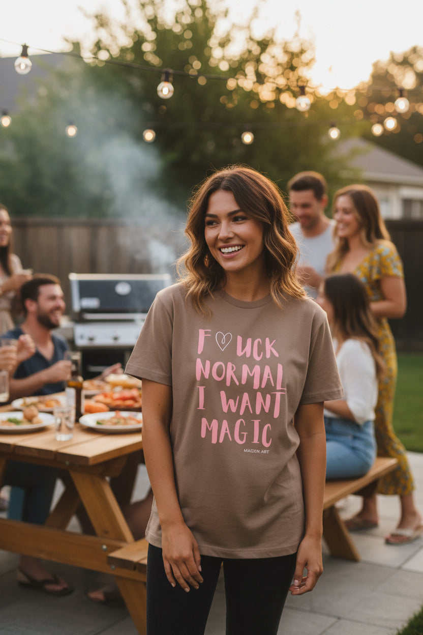 women's t-shirt F*CK NORMAL I WANT MAGIC Women’s high-waisted t-shirt