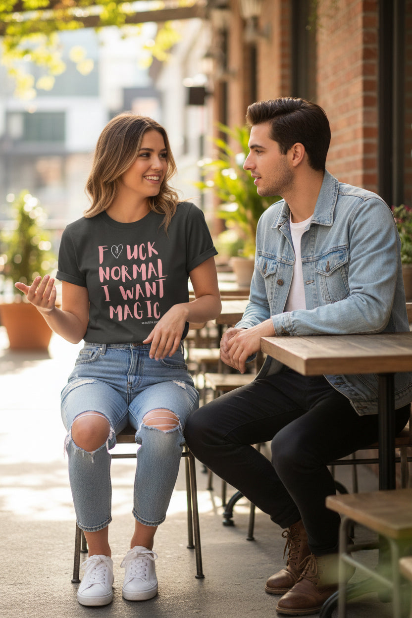 women's t-shirt F*CK NORMAL I WANT MAGIC Women’s high-waisted t-shirt